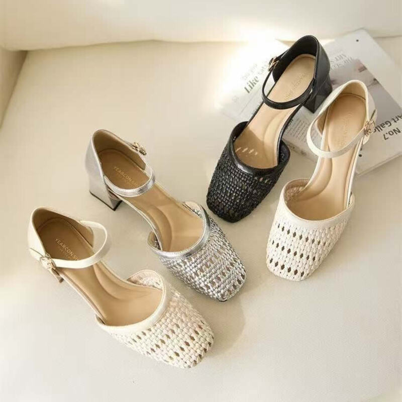 Formal Dress - Sandales à talons compensés ajourées et