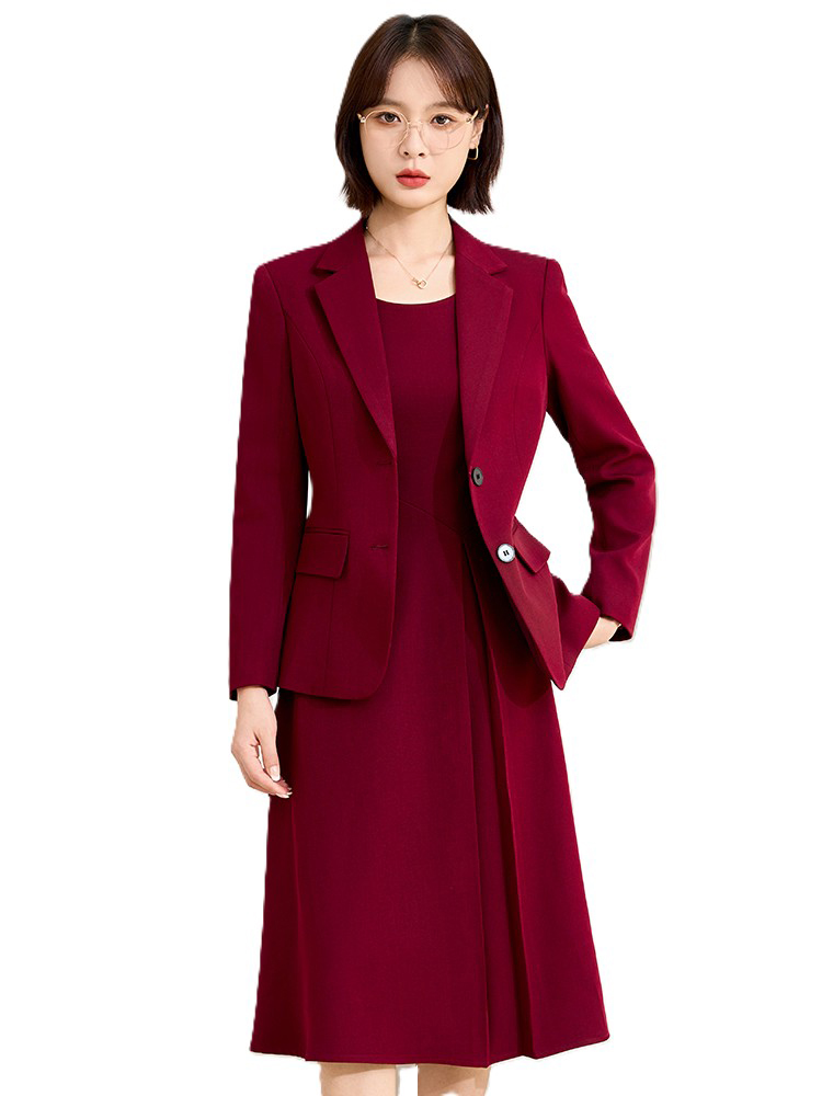 Women'S Red Formal Wear - Costume jupe de bureau pour femmes,