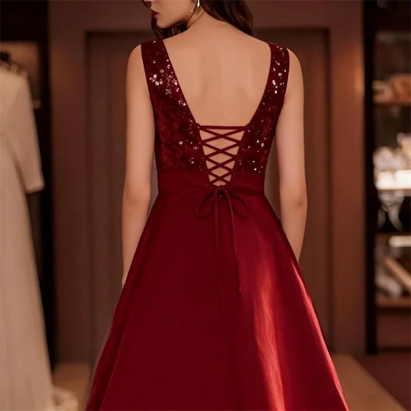 Robe Midi en Satin à Paillette - Midi Dress avis et prix