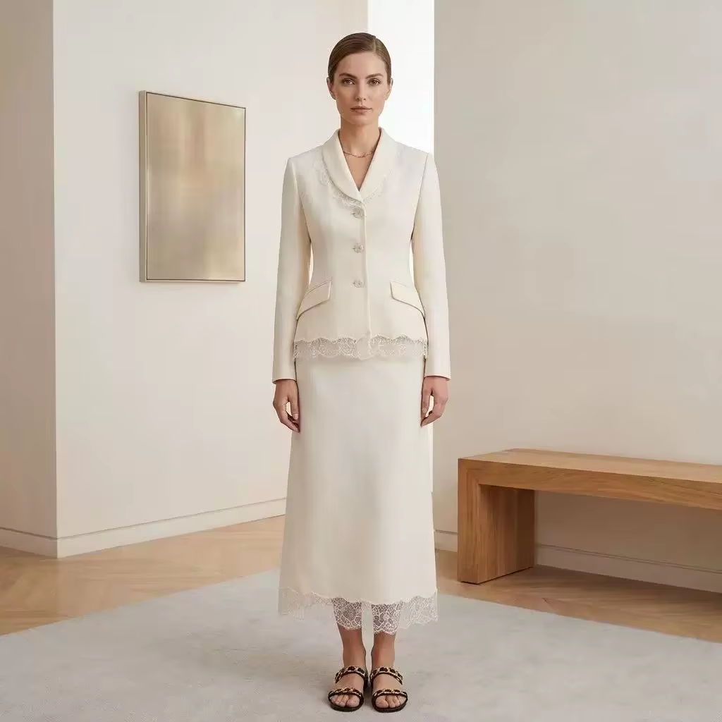 Ensemble jupe et blazer en lai - Formal Skirt avis et prix