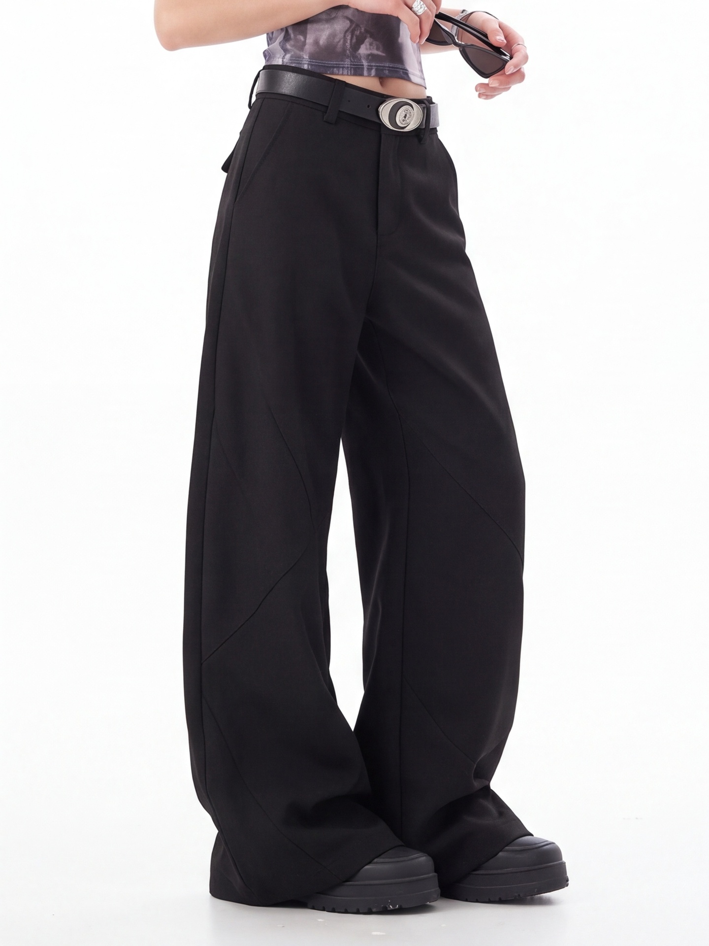 Pantalon noir taille haute pou - Tailored Trouser Wide avis et prix