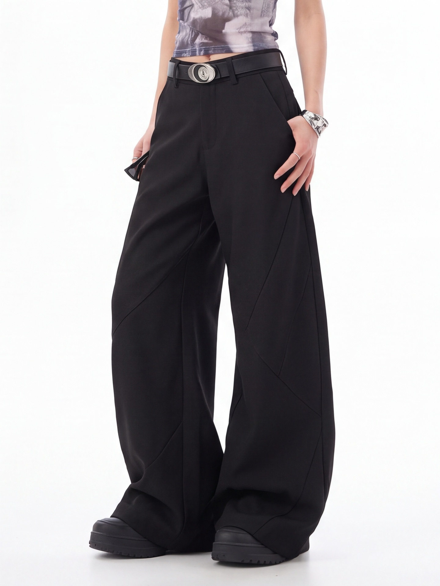Pantalon noir taille haute pou - Tailored Trouser Wide avis et prix